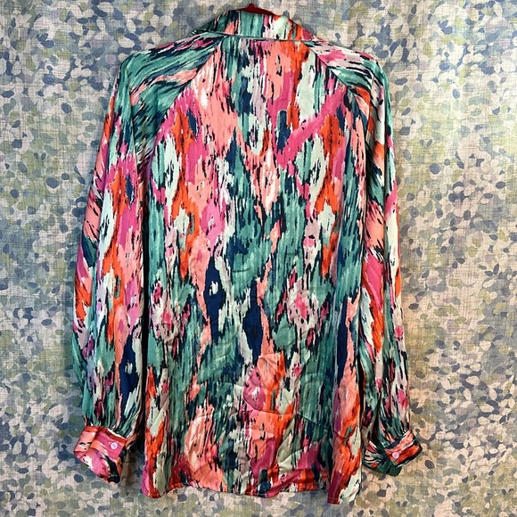 Abstract Print High Low Blouse XL - Picture 2 of 4